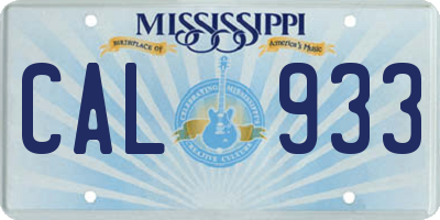 MS license plate CAL933