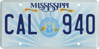 MS license plate CAL940