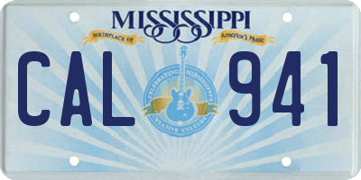 MS license plate CAL941