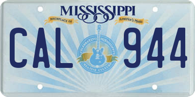 MS license plate CAL944
