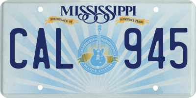 MS license plate CAL945