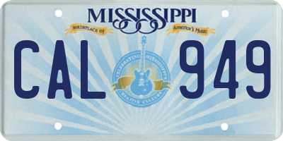 MS license plate CAL949