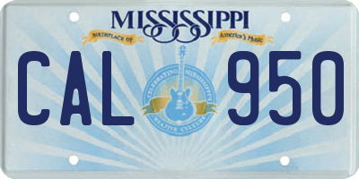 MS license plate CAL950