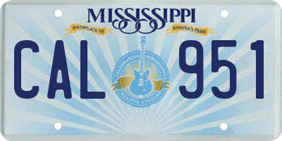 MS license plate CAL951