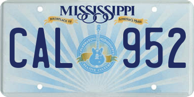 MS license plate CAL952