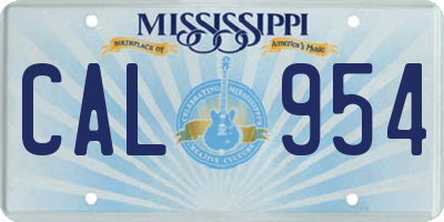 MS license plate CAL954