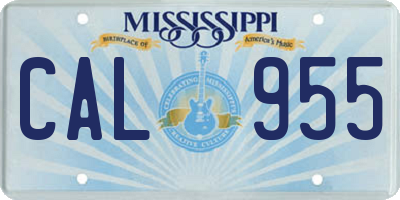 MS license plate CAL955