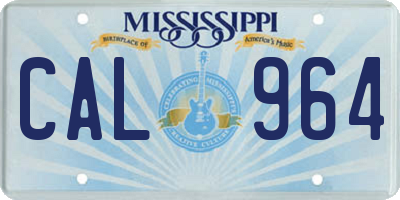 MS license plate CAL964