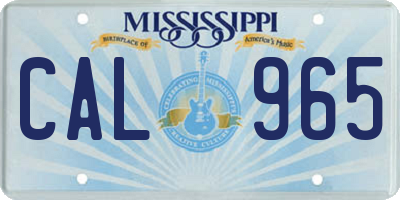MS license plate CAL965