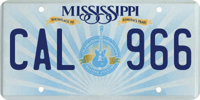 MS license plate CAL966