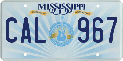 MS license plate CAL967