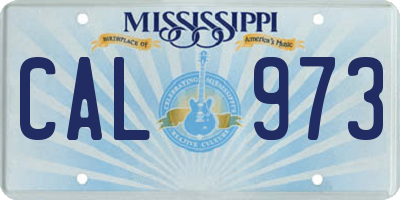 MS license plate CAL973