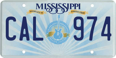 MS license plate CAL974