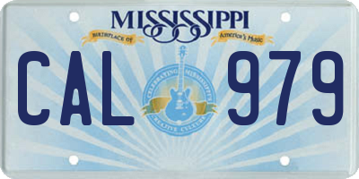 MS license plate CAL979