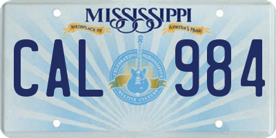 MS license plate CAL984