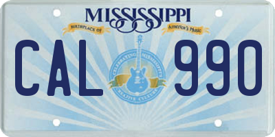 MS license plate CAL990