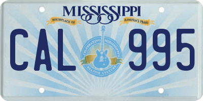 MS license plate CAL995