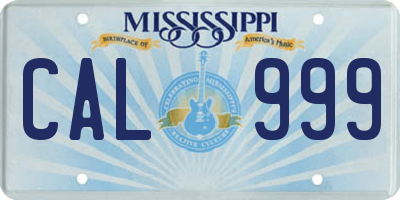MS license plate CAL999