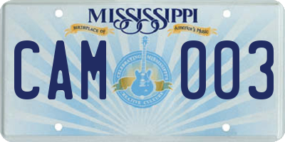 MS license plate CAM003