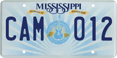 MS license plate CAM012