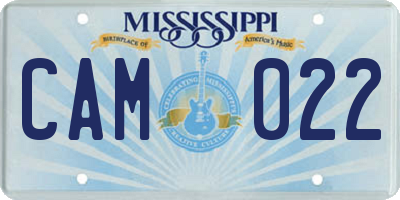 MS license plate CAM022
