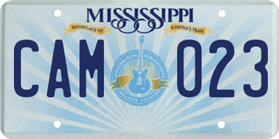 MS license plate CAM023