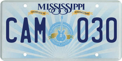 MS license plate CAM030