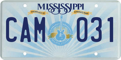 MS license plate CAM031