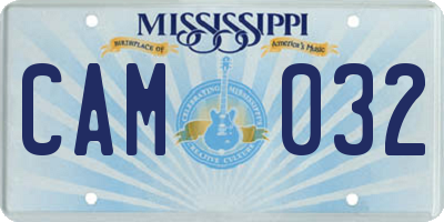 MS license plate CAM032