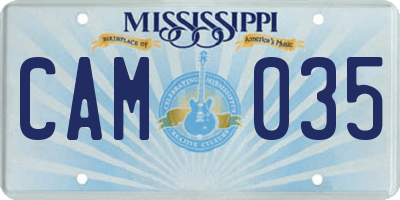 MS license plate CAM035