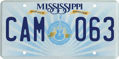 MS license plate CAM063