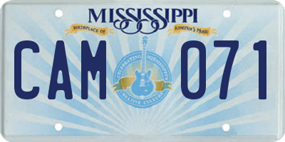MS license plate CAM071