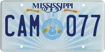 MS license plate CAM077