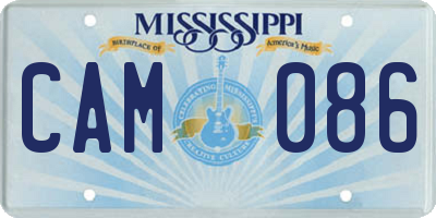 MS license plate CAM086