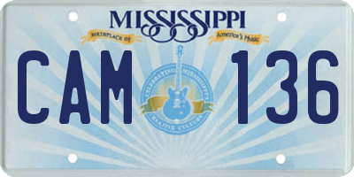 MS license plate CAM136