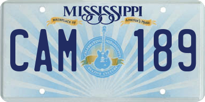 MS license plate CAM189