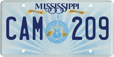 MS license plate CAM209