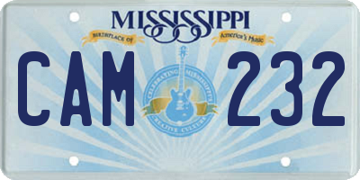 MS license plate CAM232