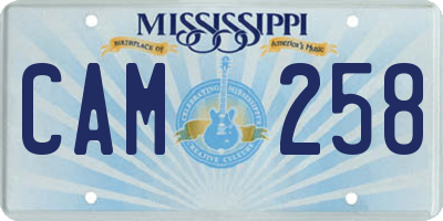 MS license plate CAM258