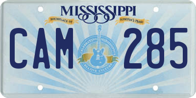 MS license plate CAM285