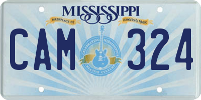 MS license plate CAM324