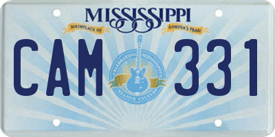MS license plate CAM331