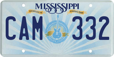 MS license plate CAM332