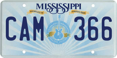 MS license plate CAM366