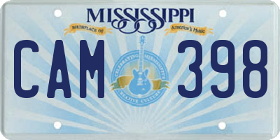 MS license plate CAM398