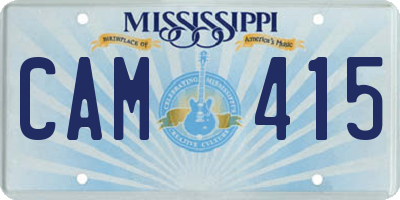 MS license plate CAM415