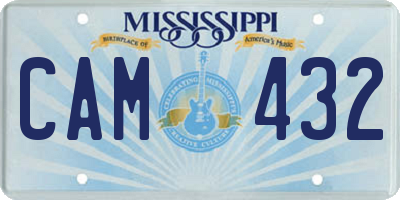 MS license plate CAM432