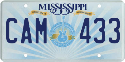 MS license plate CAM433