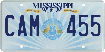 MS license plate CAM455
