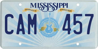 MS license plate CAM457